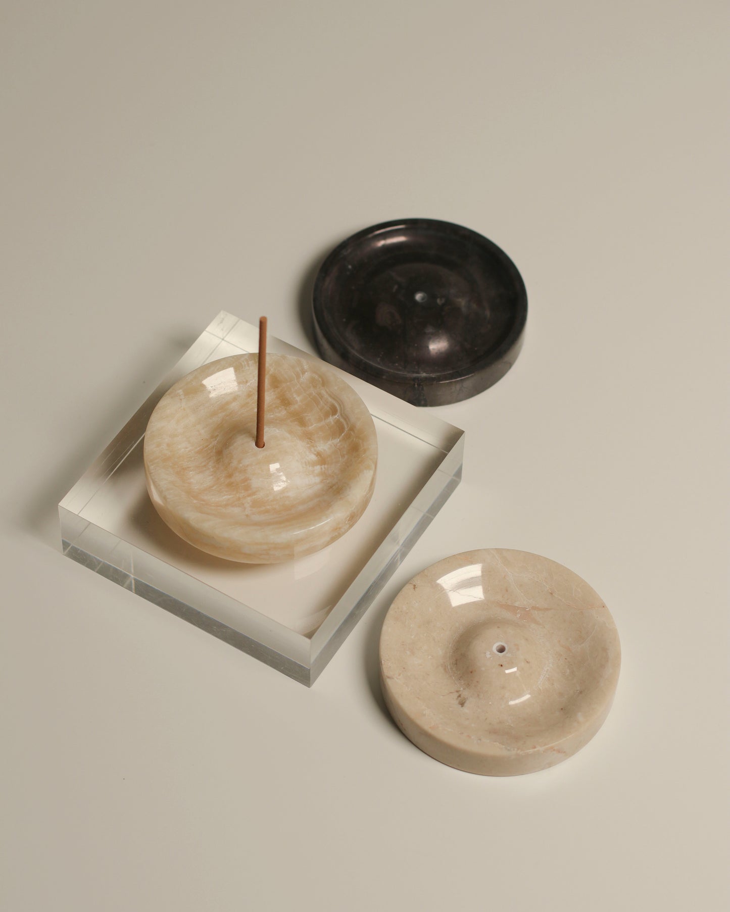 Ebb Incense Holder Cream Marble