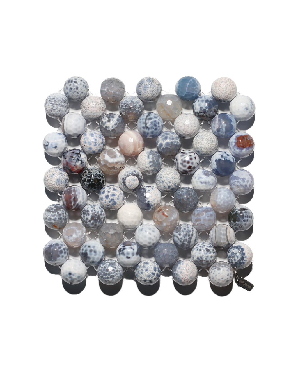 (Pre-Order) Beaded Gemstone Coaster - Blue Agate
