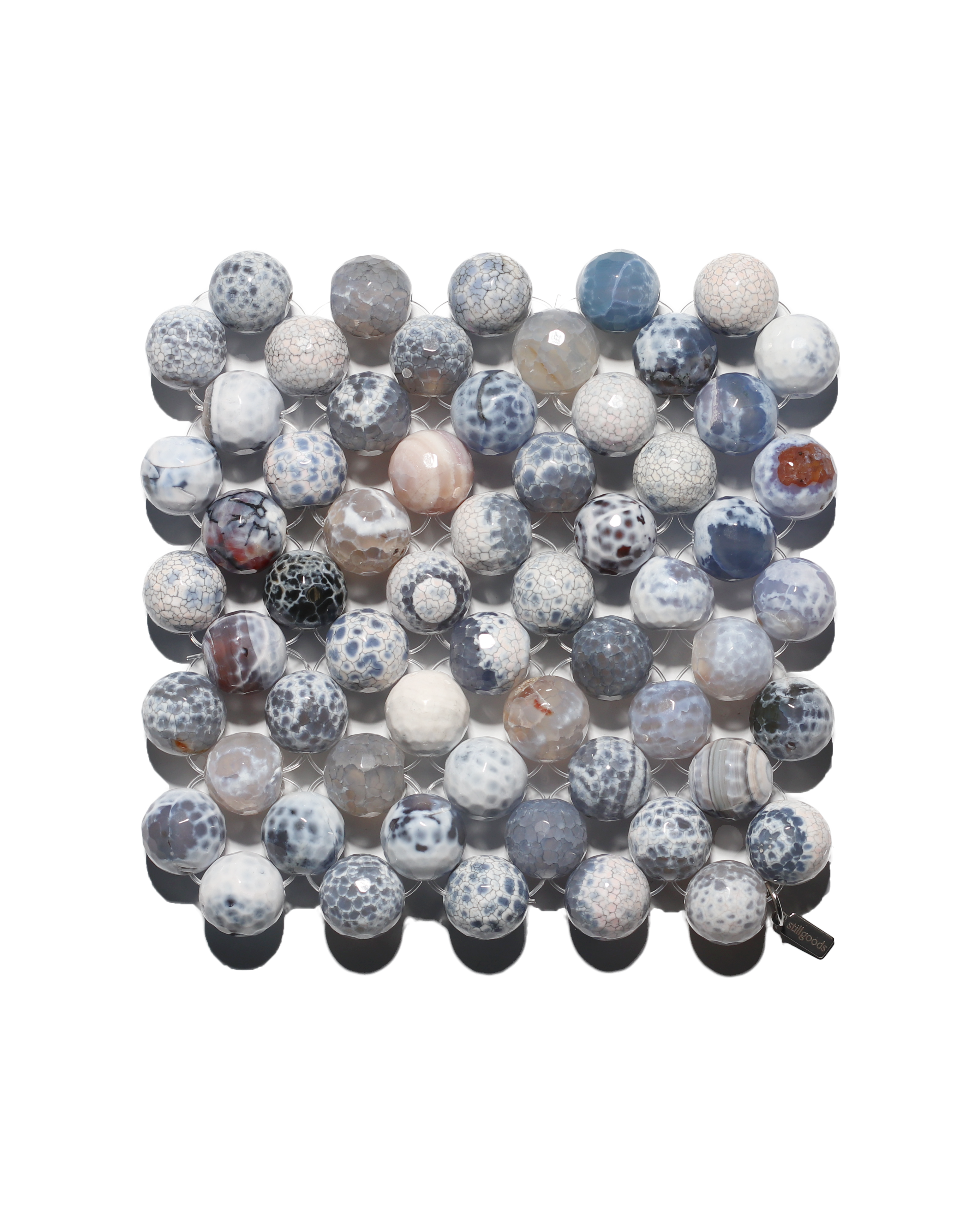 (Pre-Order) Beaded Gemstone Coaster - Blue Agate