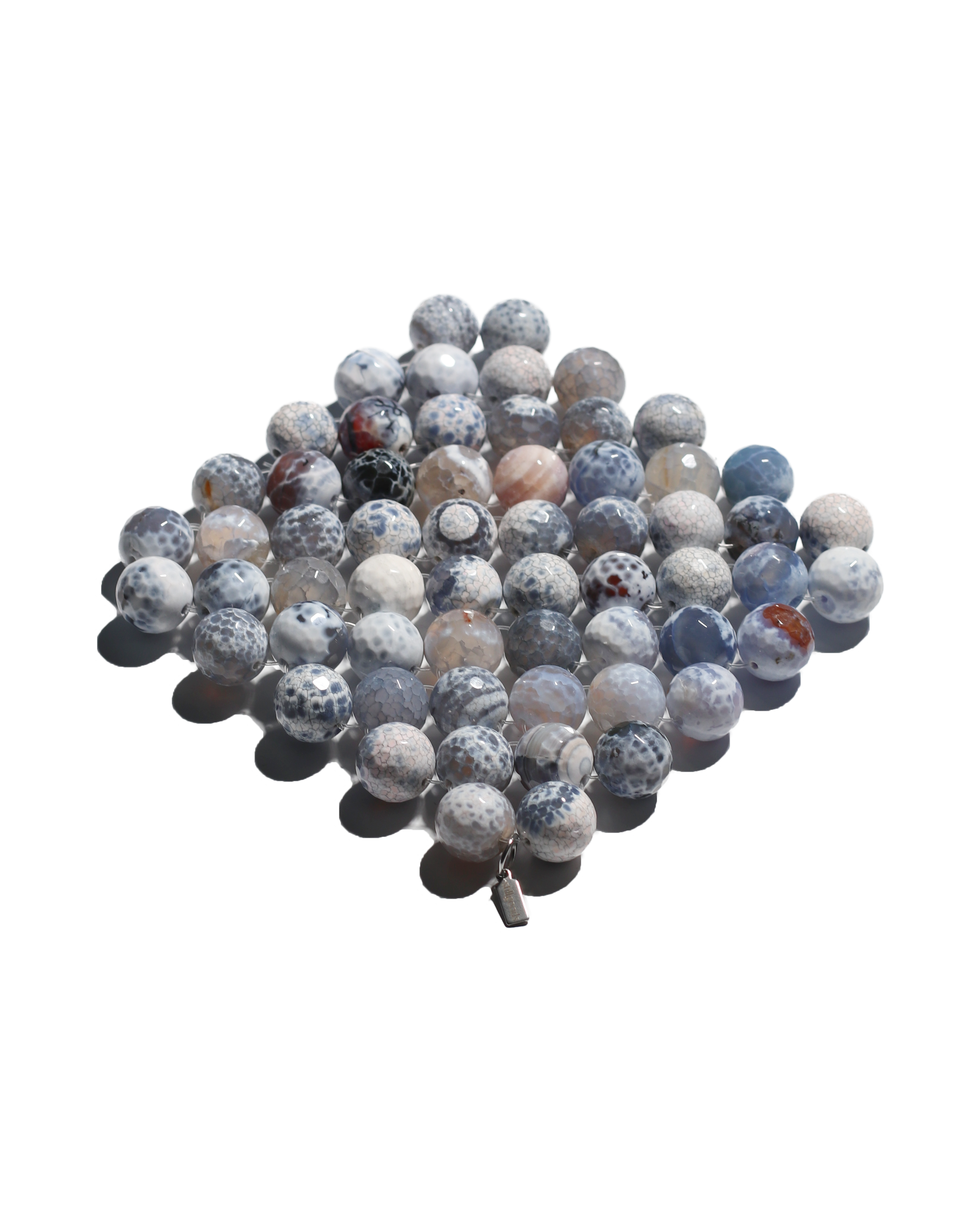 (Pre-Order) Beaded Gemstone Coaster - Blue Agate