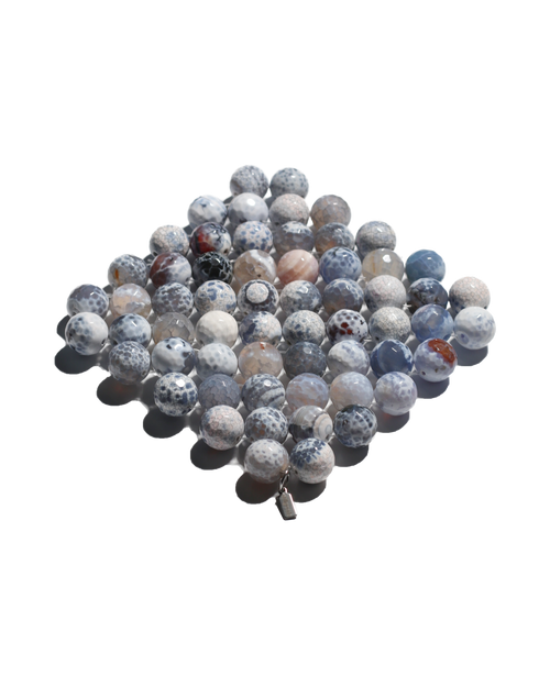 (Pre-Order) Beaded Gemstone Coaster - Blue Agate