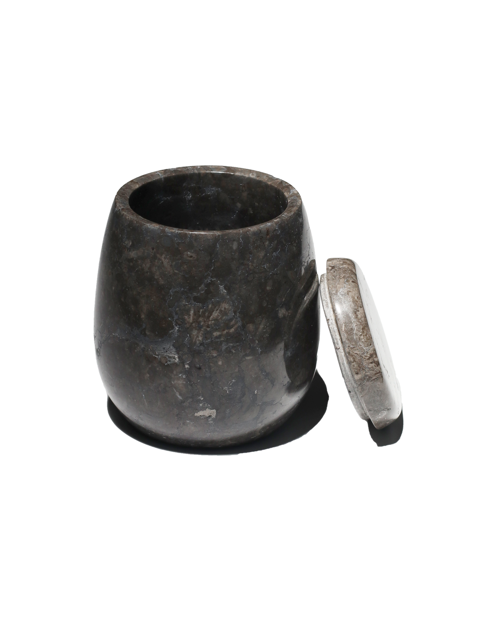 Ecru Jar - Black Marble