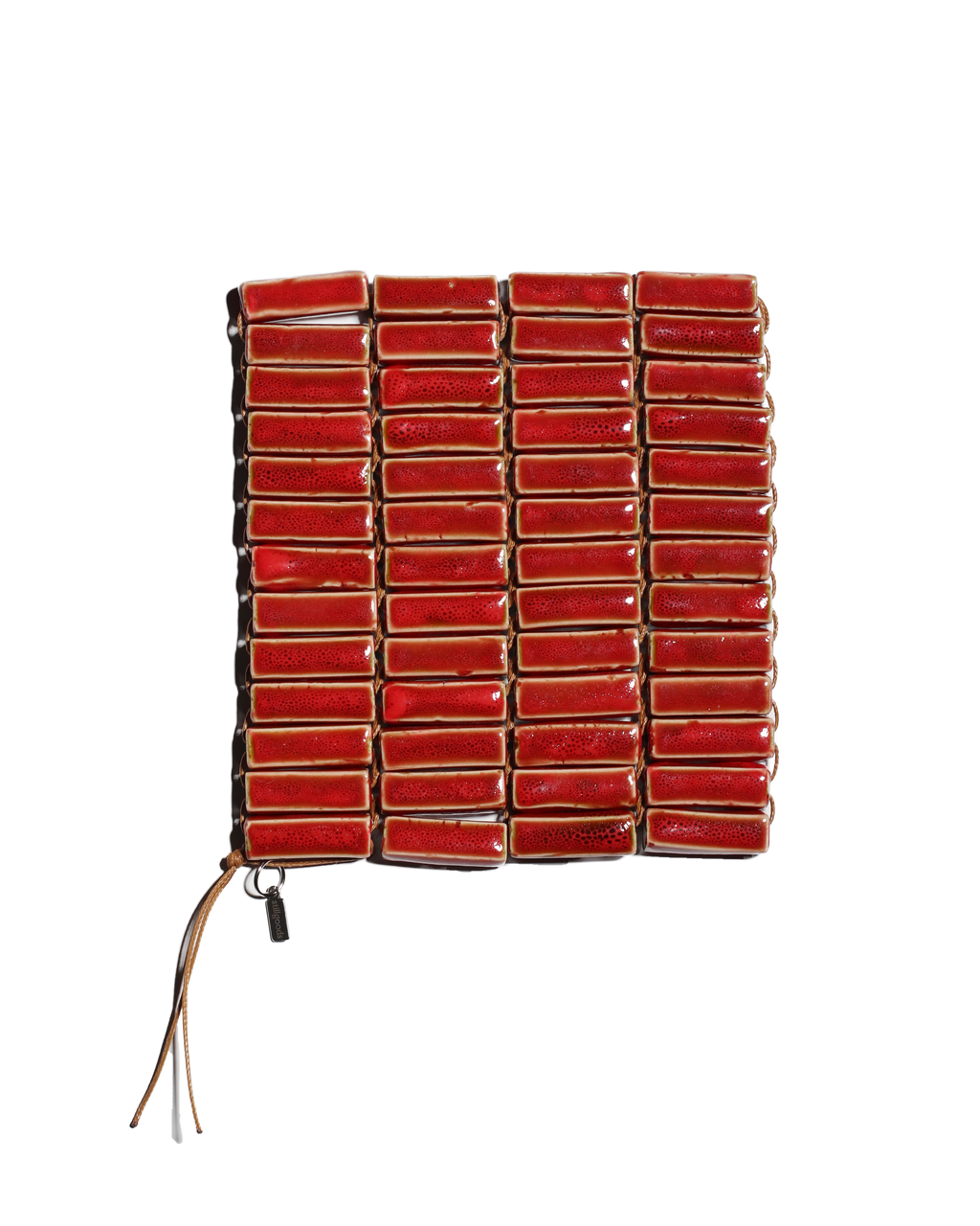 (Pre-Order) Beaded Ceramic Coaster - Chilli Red