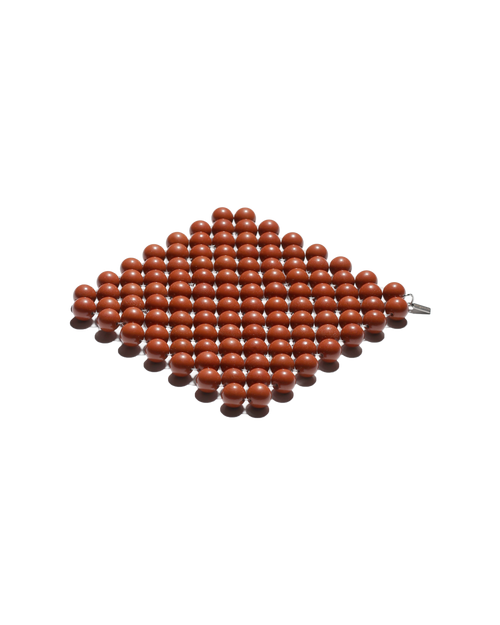 (Pre-Order) Beaded Gemstone Coaster - Red Jasper