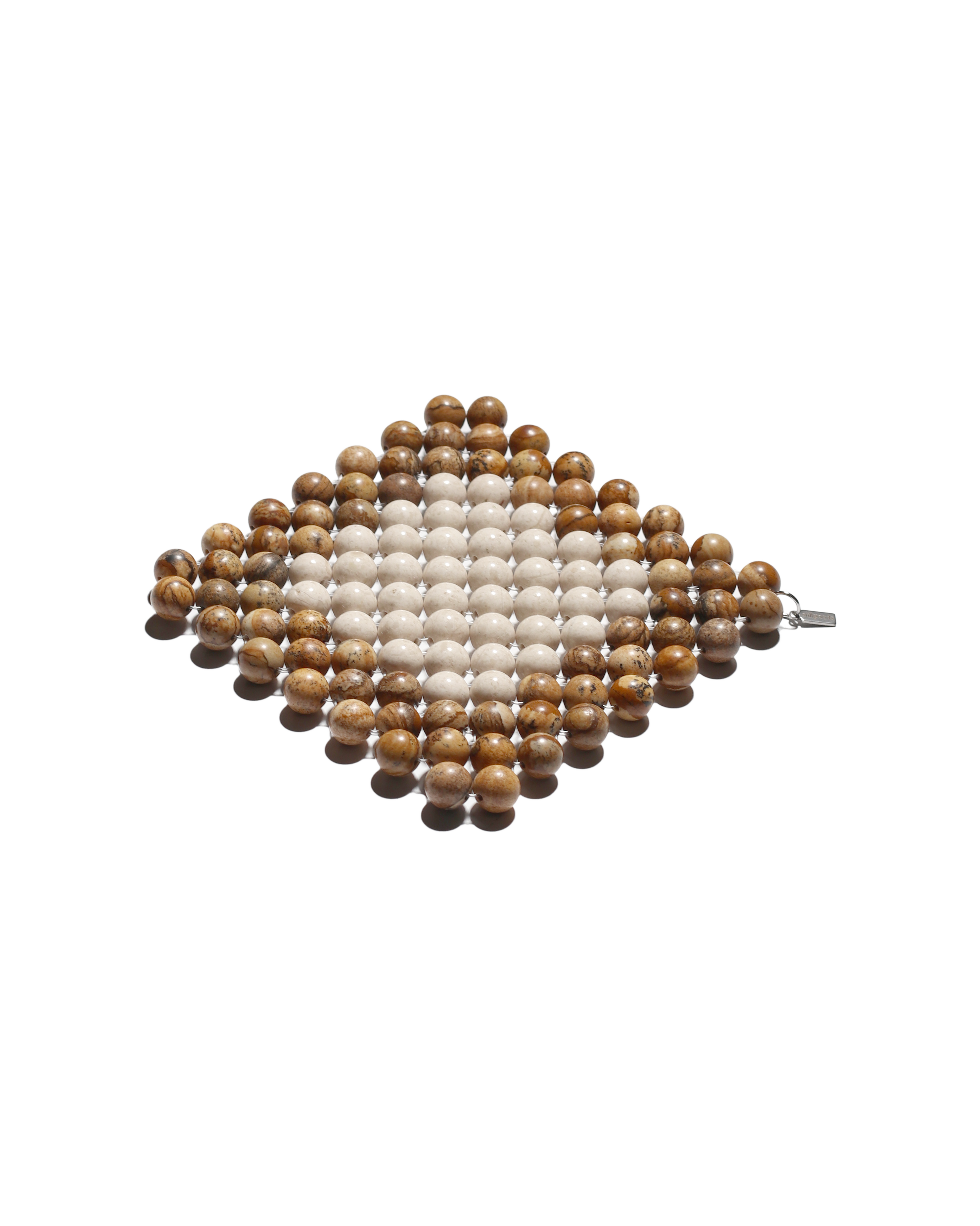 (Pre-Order) Beaded Gemstone Coaster - Mixed Jasper