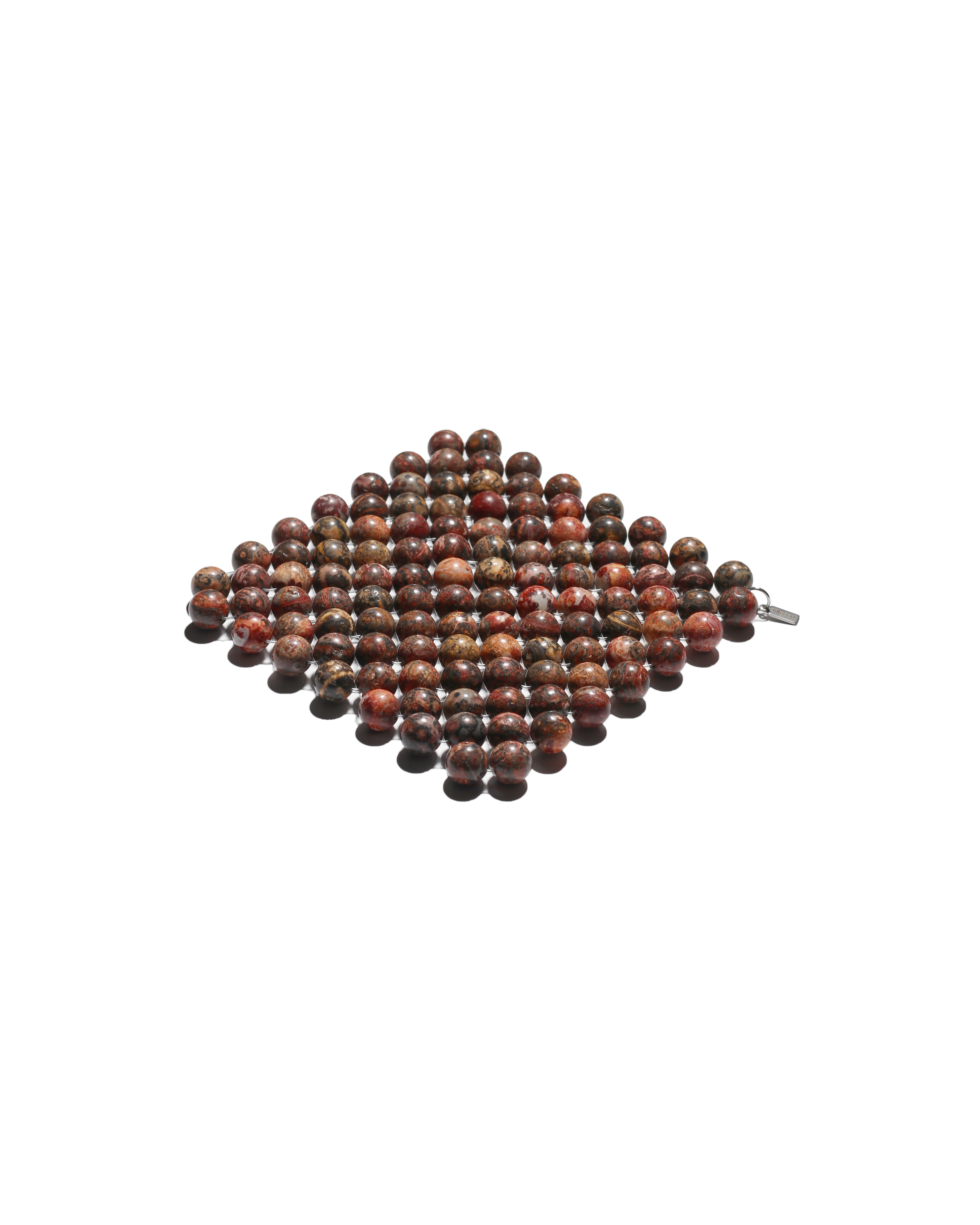 Beaded Gemstone Coaster - Leopard Skin Jasper