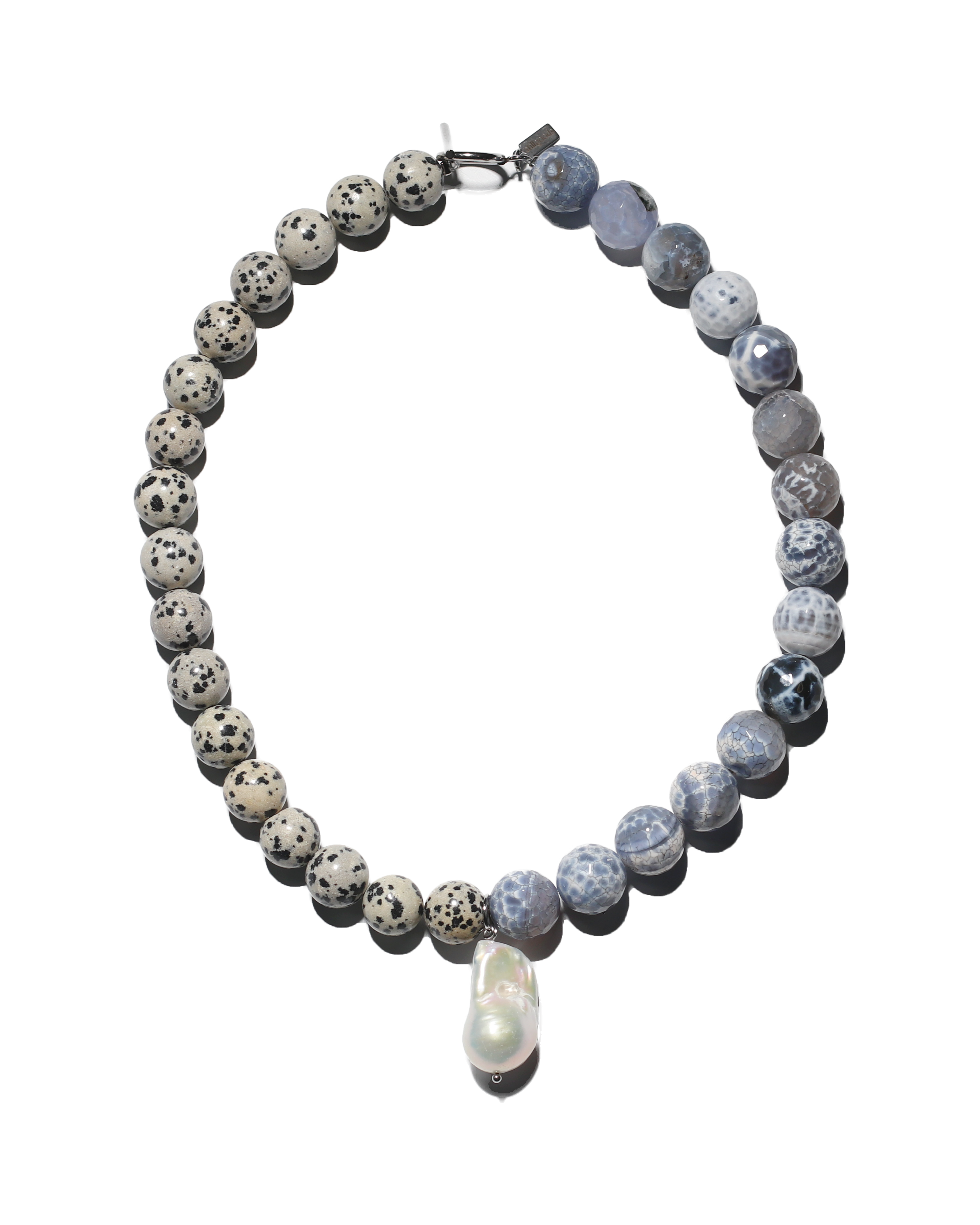 Blue Agate x Dalmatian Jasper Necklace - More Options Available