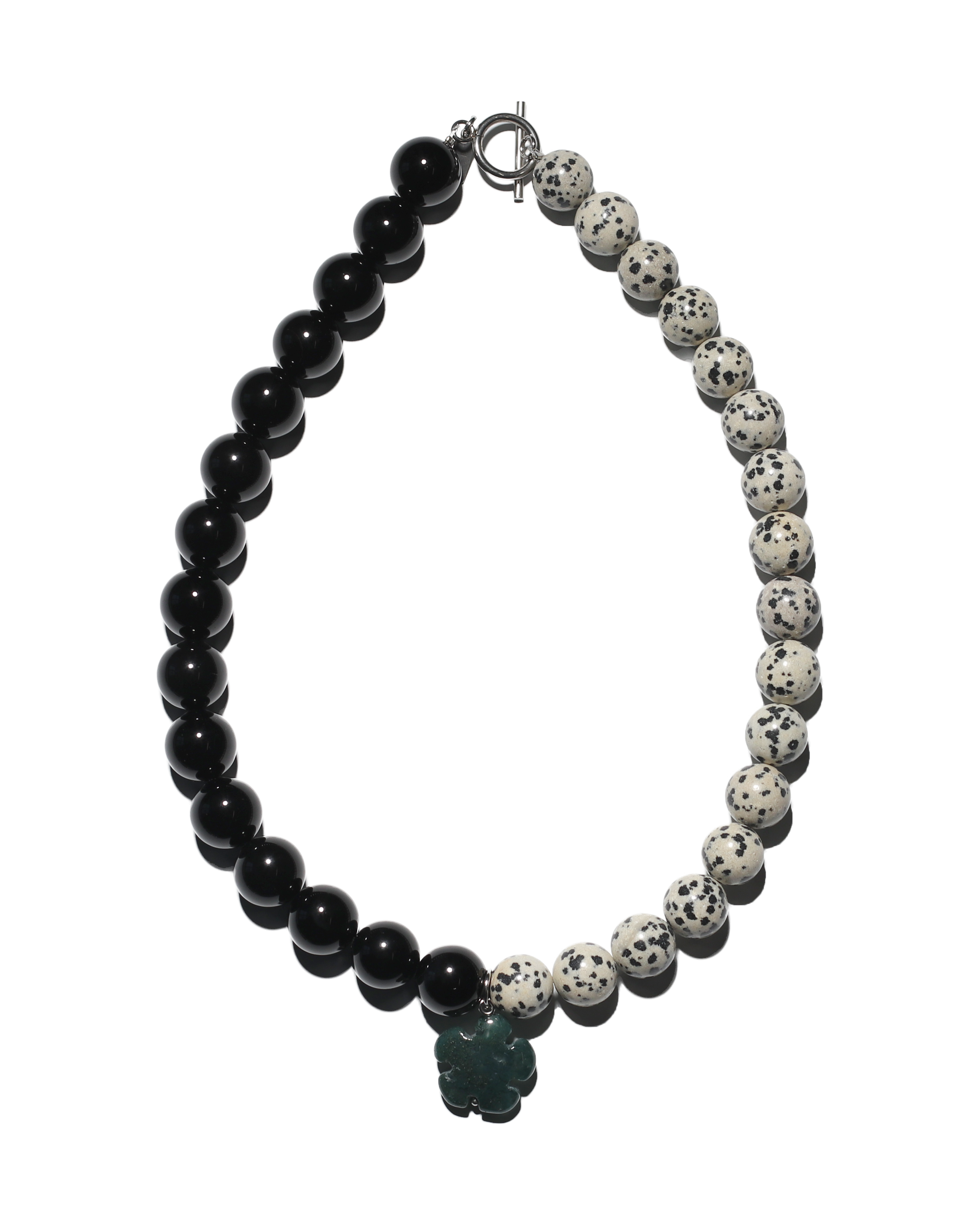 Black Agate x Dalmatian Jasper Necklace - More Options Available