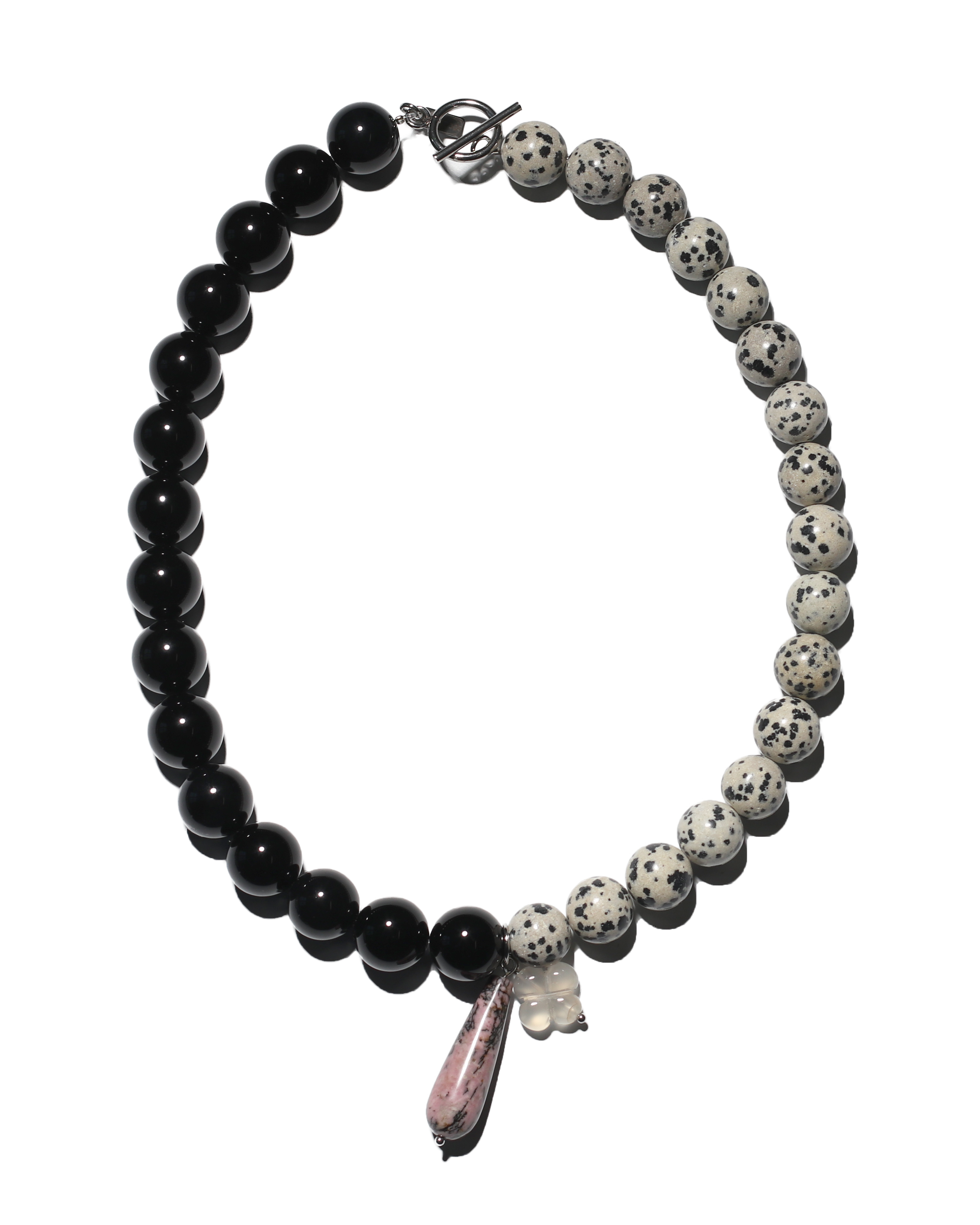 Black Agate x Dalmatian Jasper Necklace - More Options Available