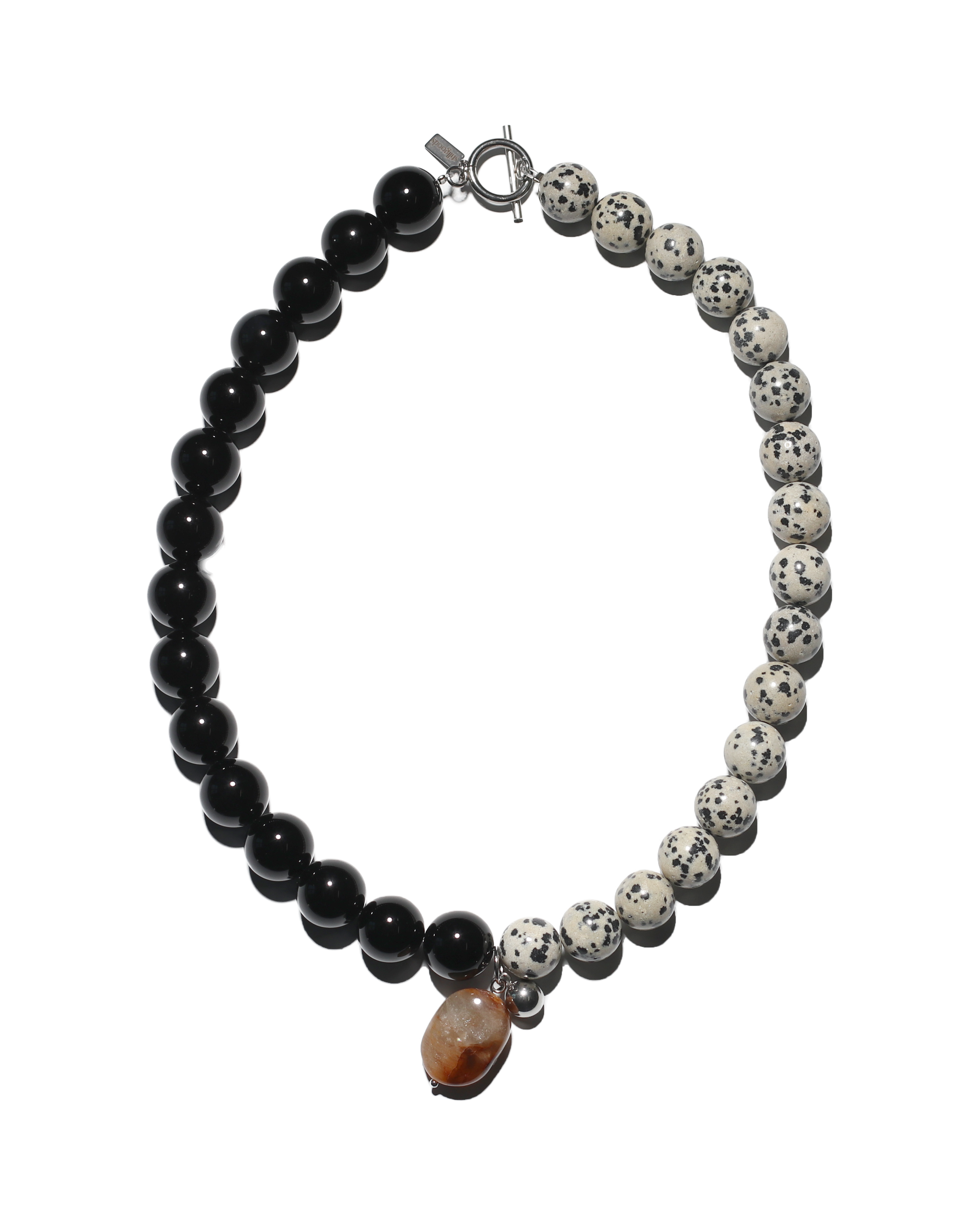 Black Agate x Dalmatian Jasper Necklace - More Options Available