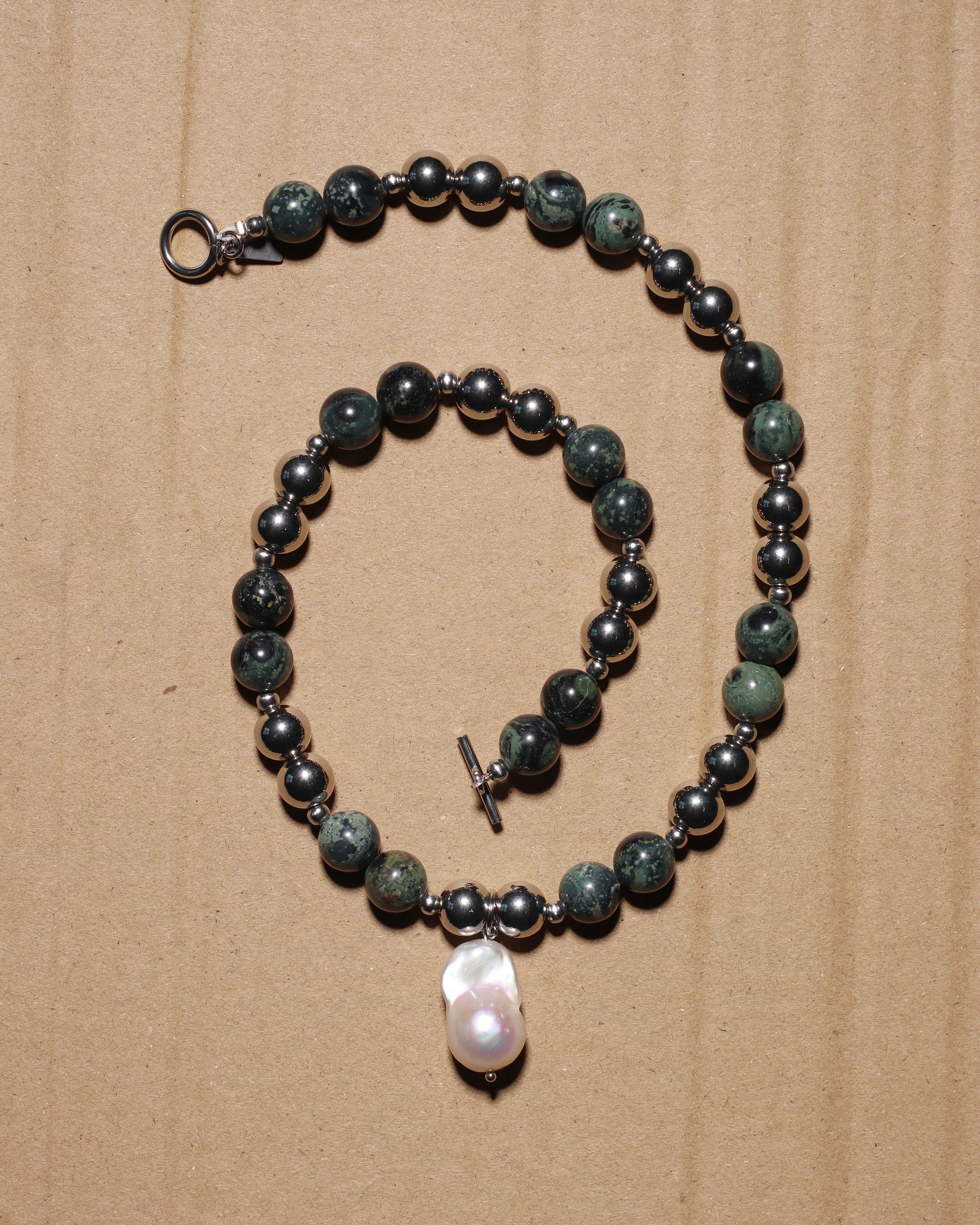 (Pre-Order) Kambaba Jasper & Stainless Steel Necklace - More Options Available