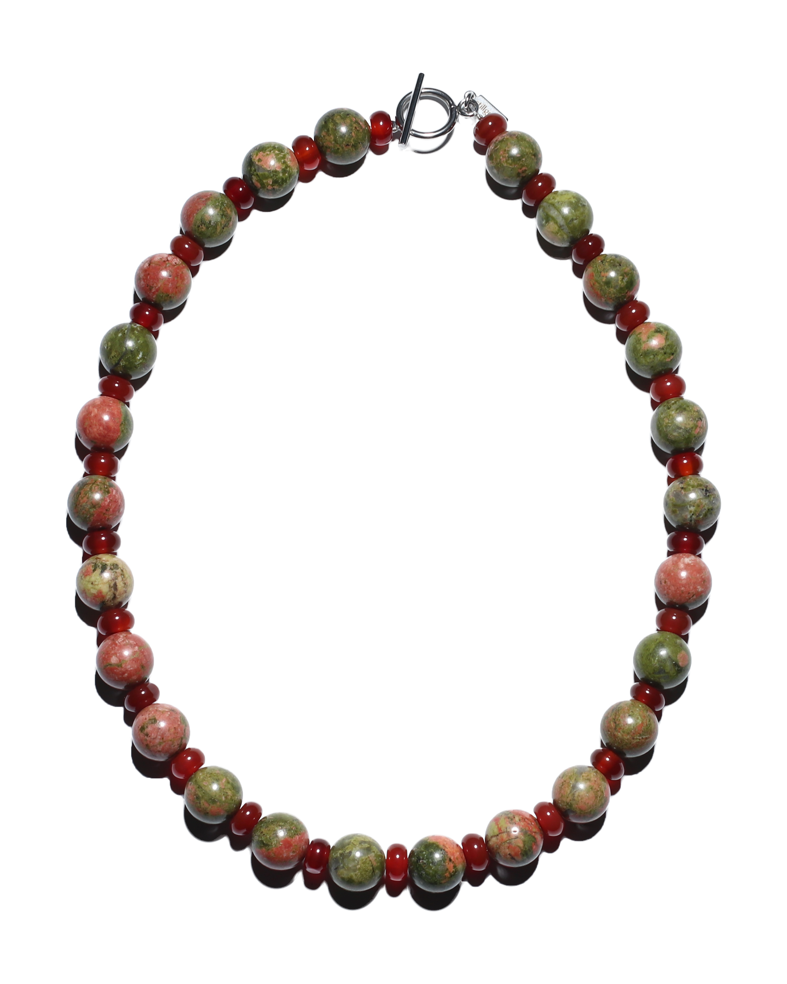 Unakite & Red Agate Necklace