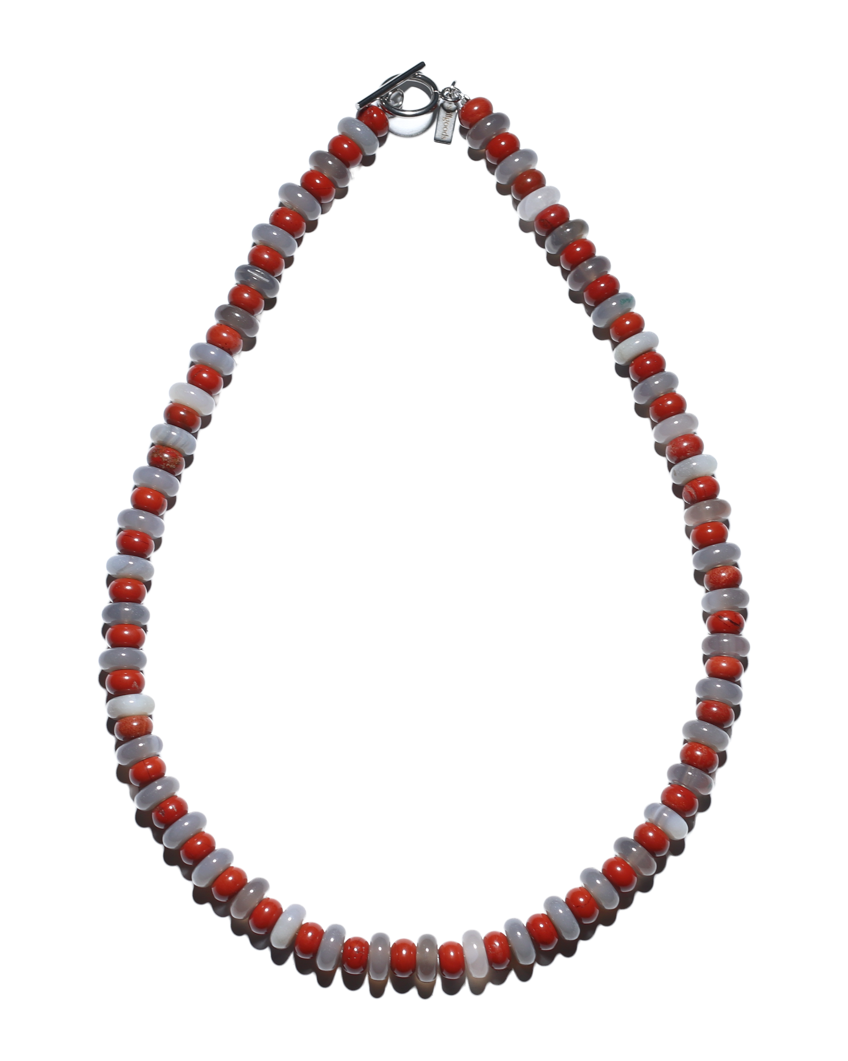 Stripe Necklace (Purple Agate & Red Jasper)