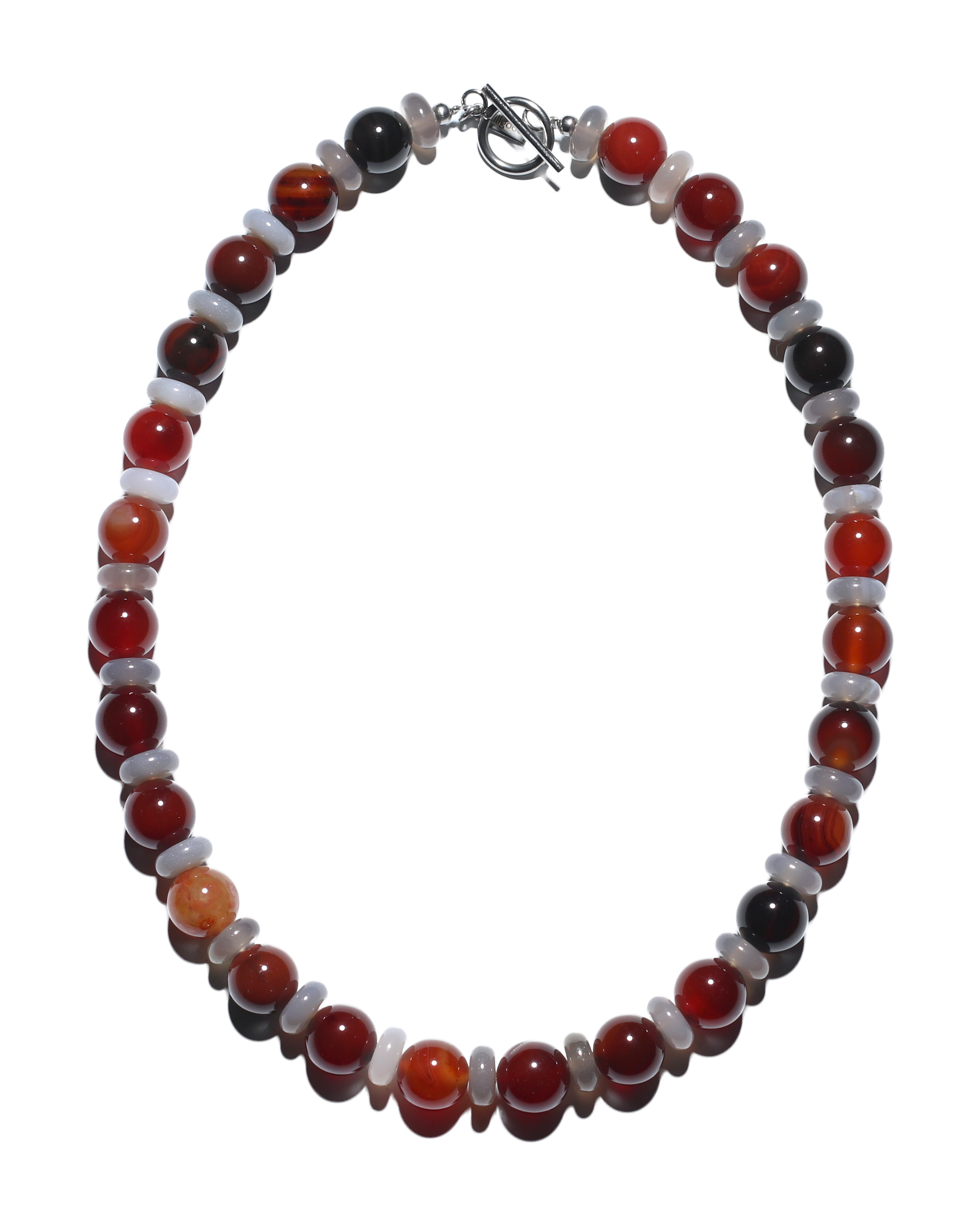 Purple Agate & Red Agate Necklace