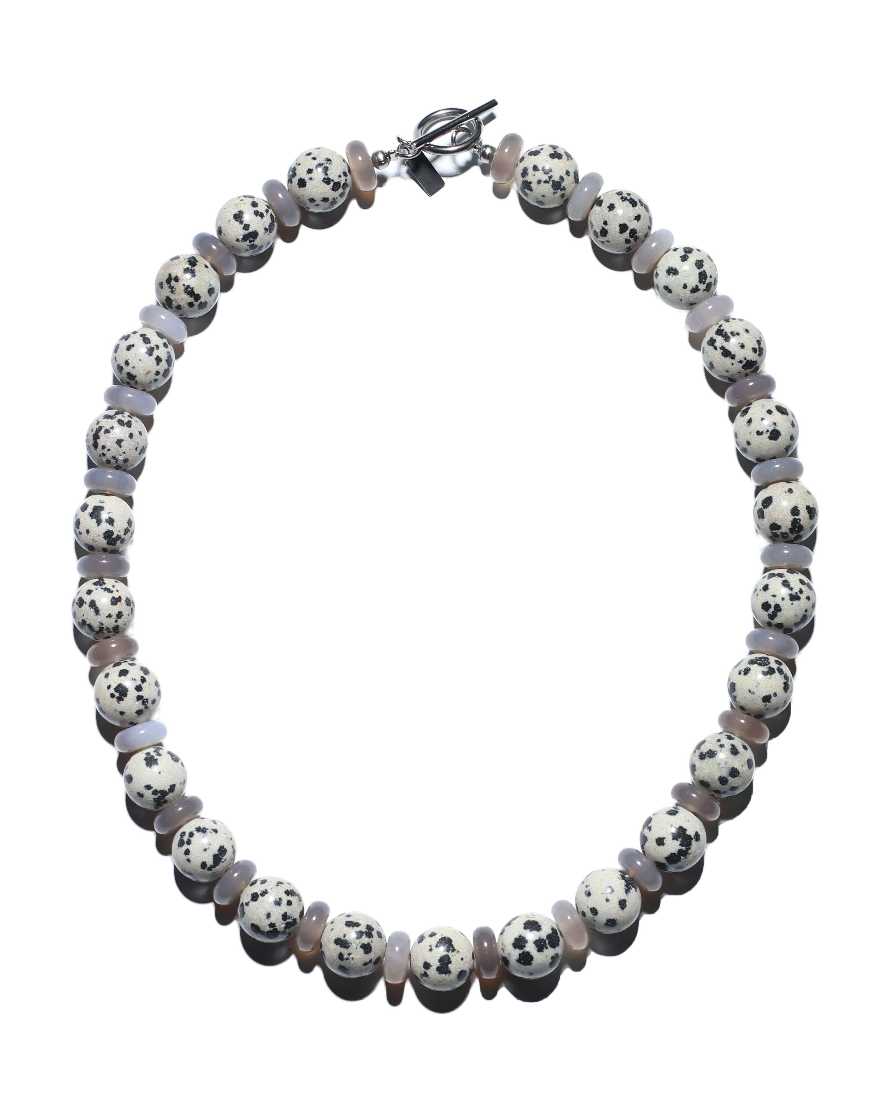 Purple Agate & Dalmatian Jasper Necklace