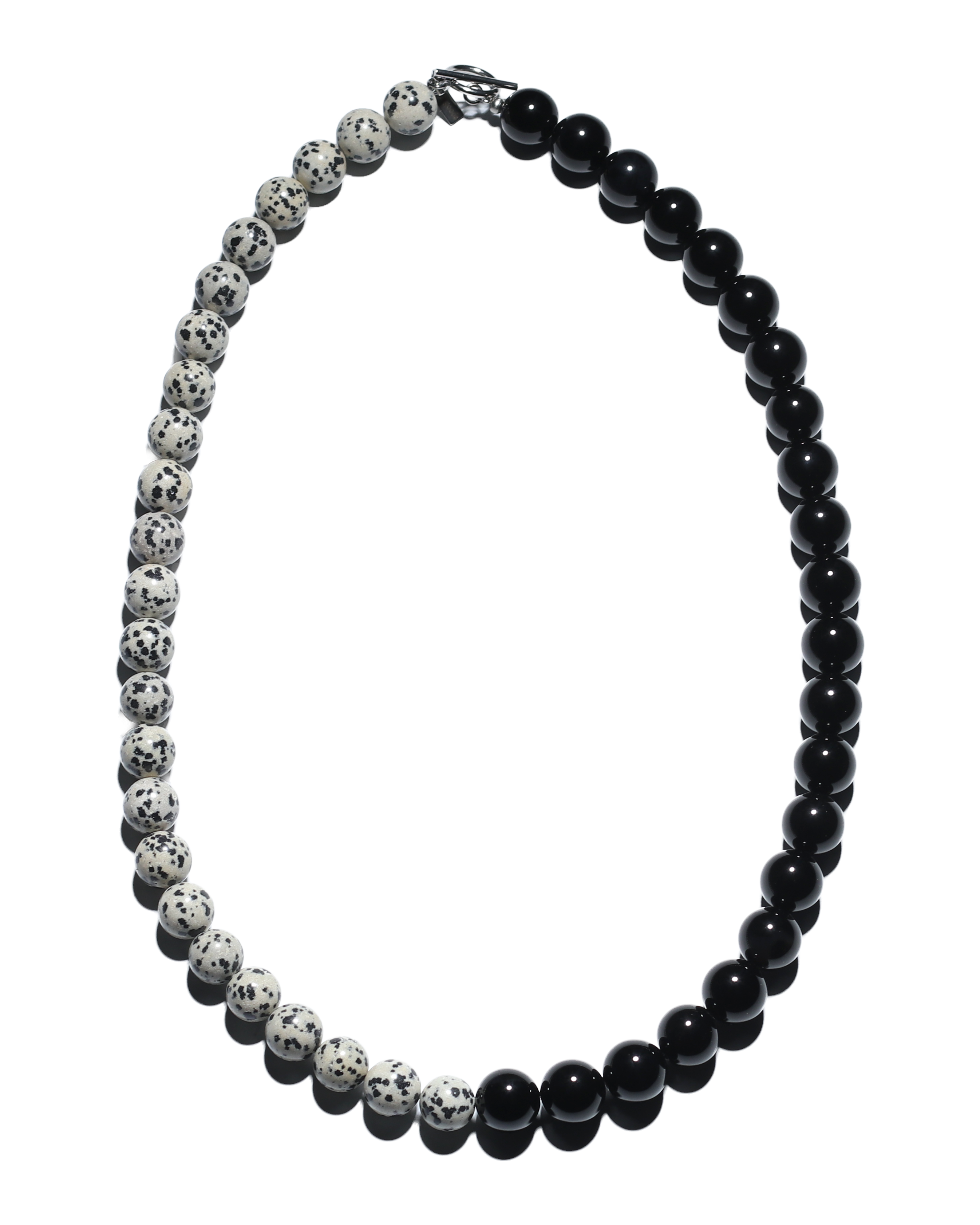 Dalmatian Jasper & Black Agate Necklace (Custom Length)