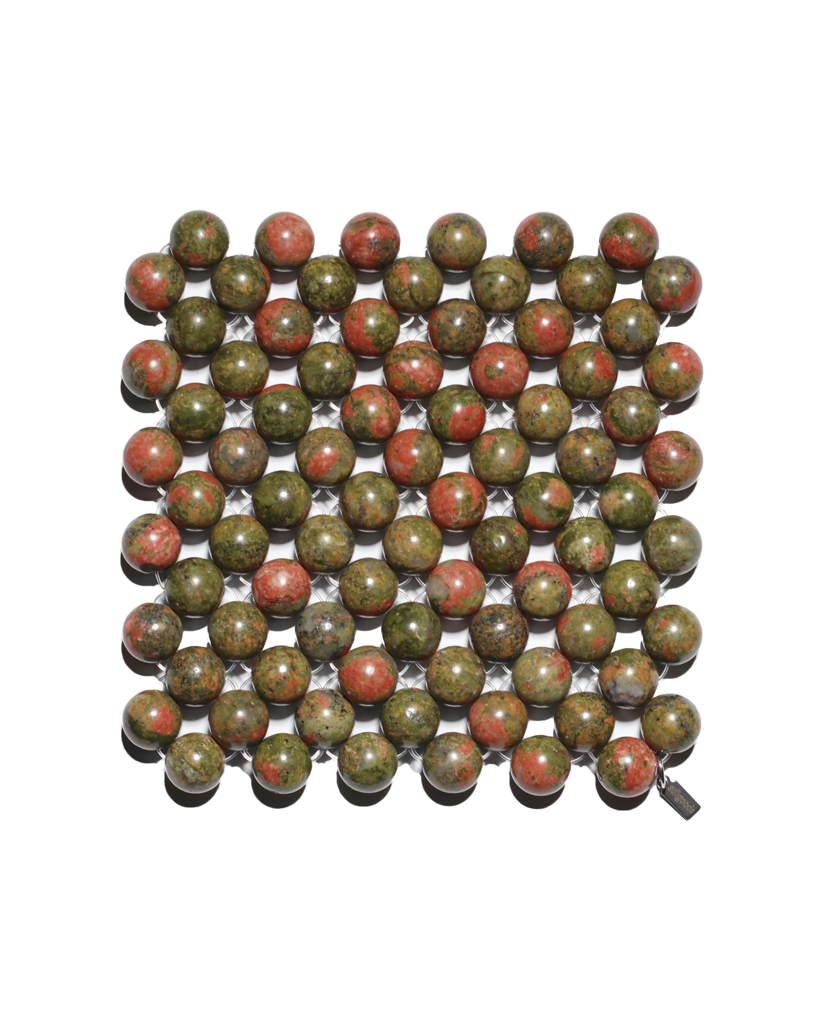 Beaded Gemstone Coaster - Unakite (~12mm)