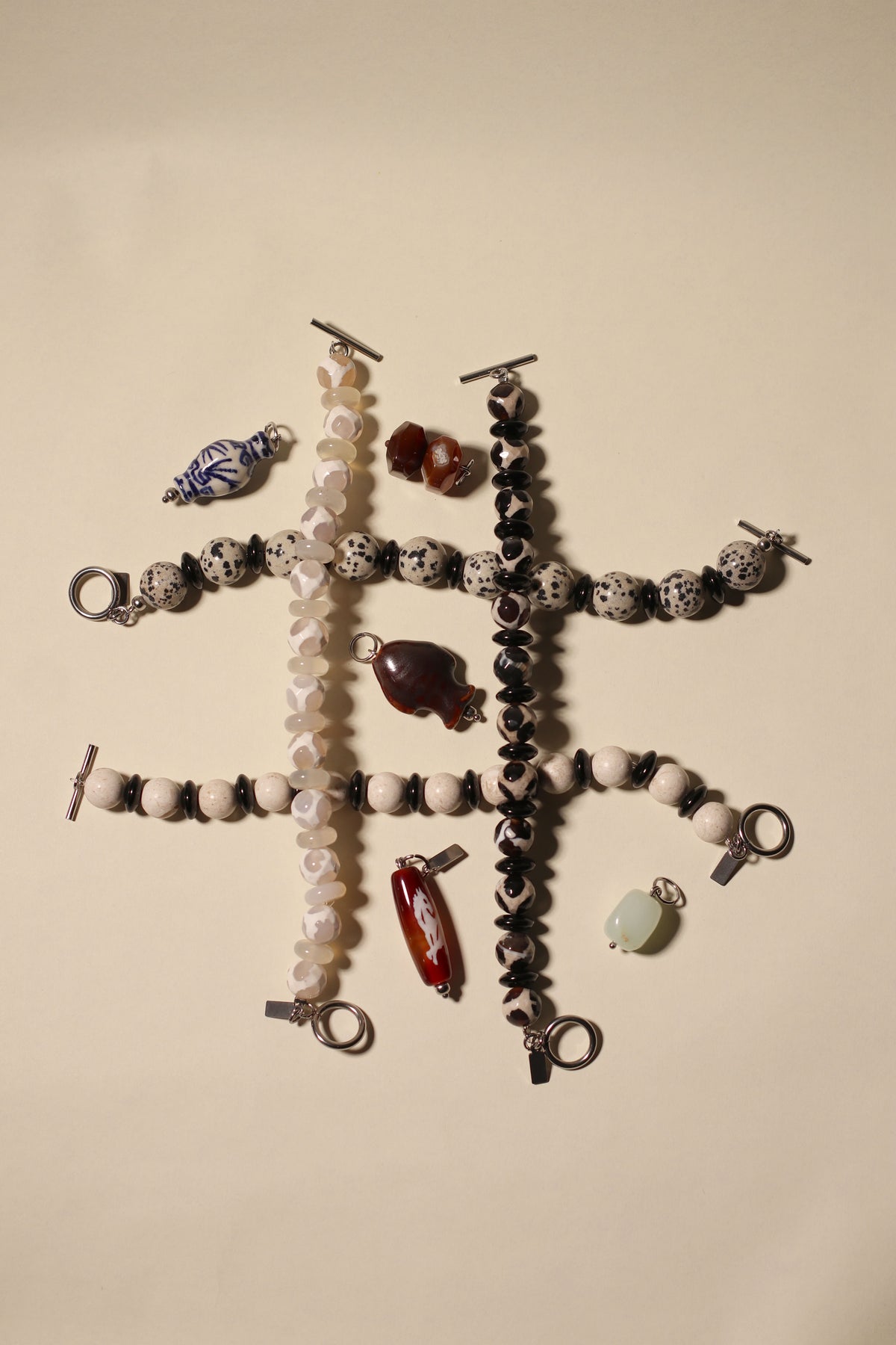 Abacus Bracelet (Black Agate)