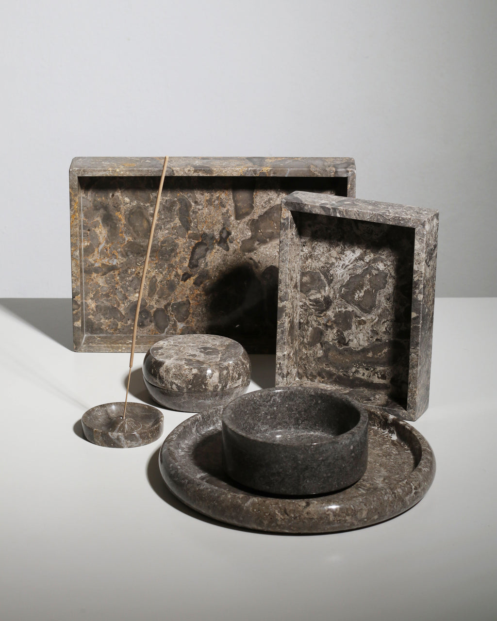 Ebb Incense Holder - Grey Marble