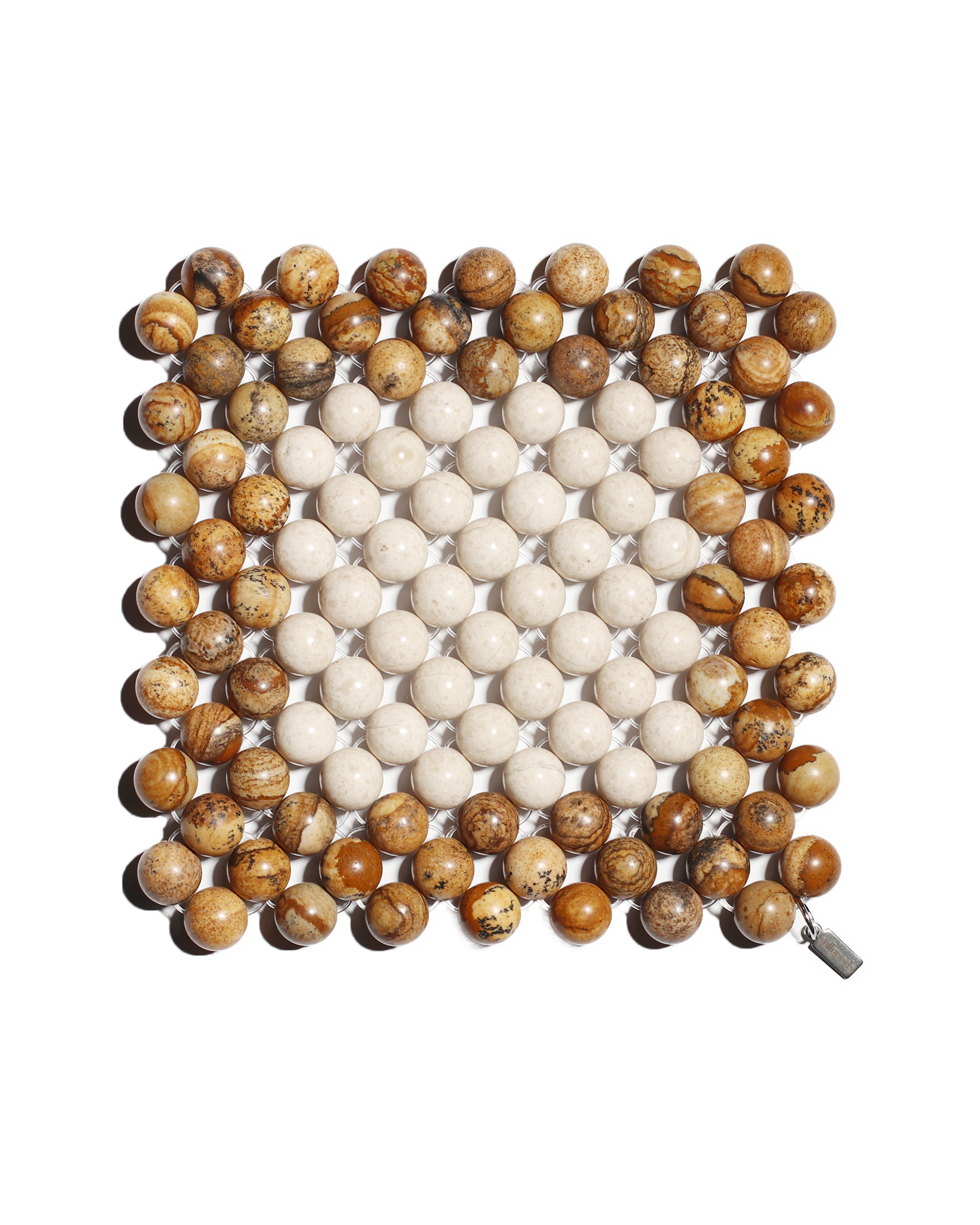 (Pre-Order) Beaded Gemstone Coaster - Mixed Jasper