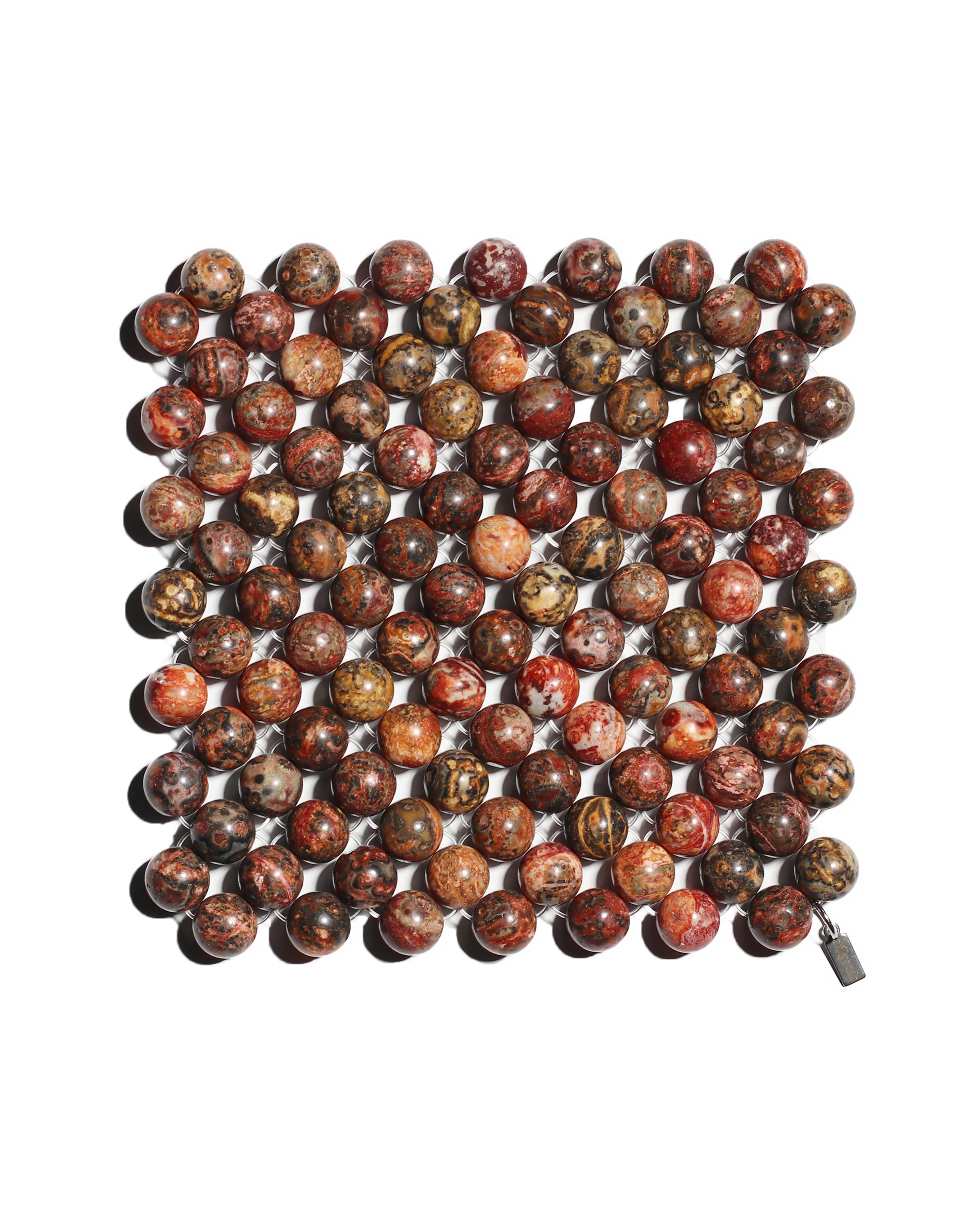 Beaded Gemstone Coaster - Leopard Skin Jasper