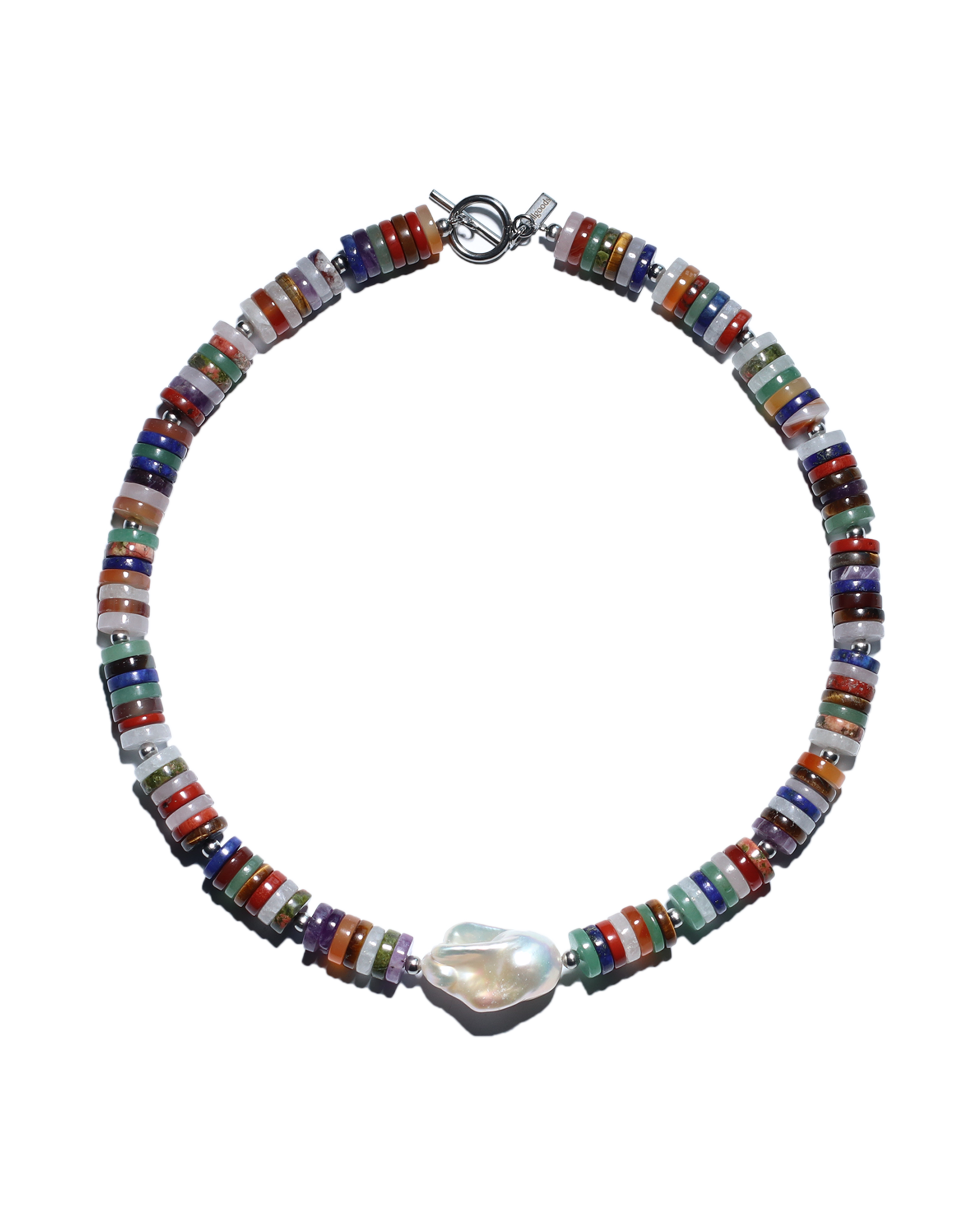 Multi-gem Baroque Pearl Necklace