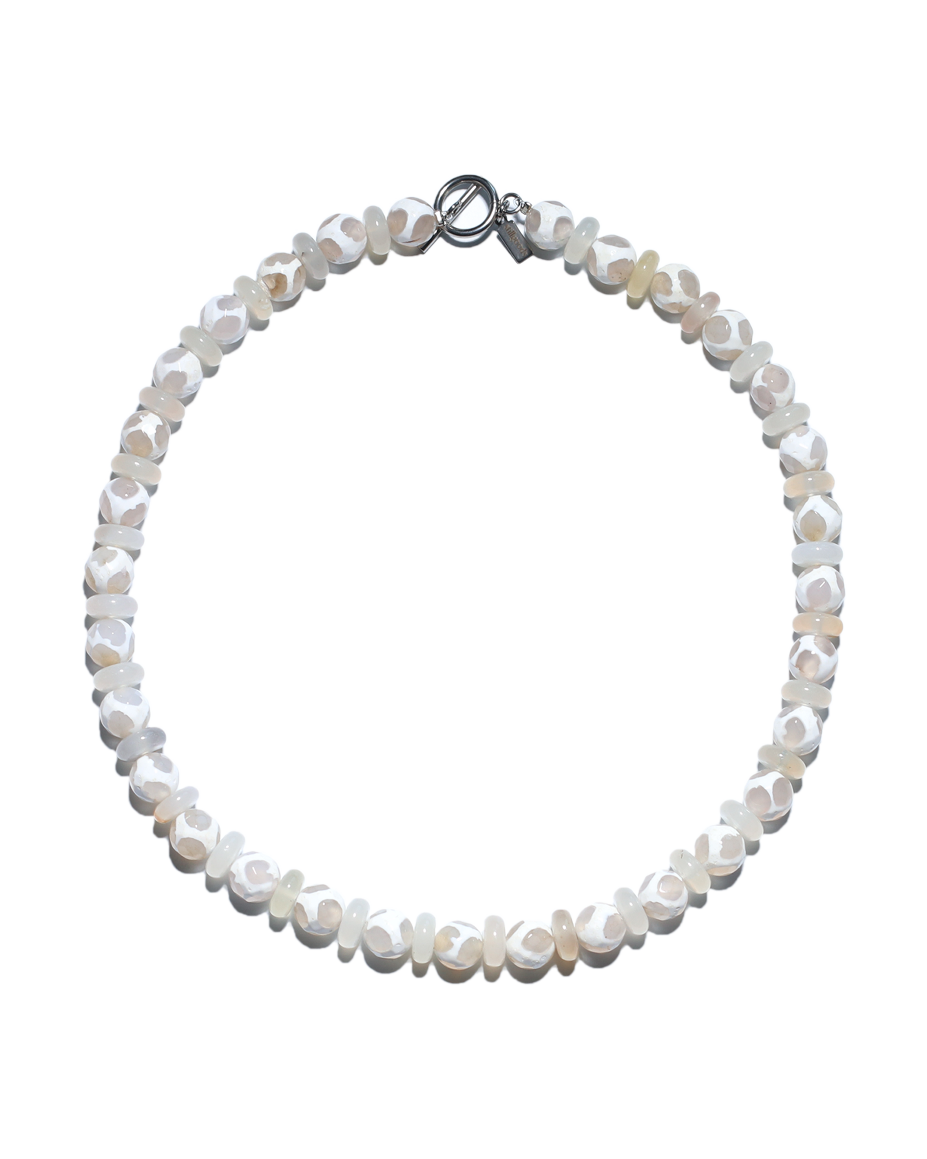 Faceted White Agate Necklace