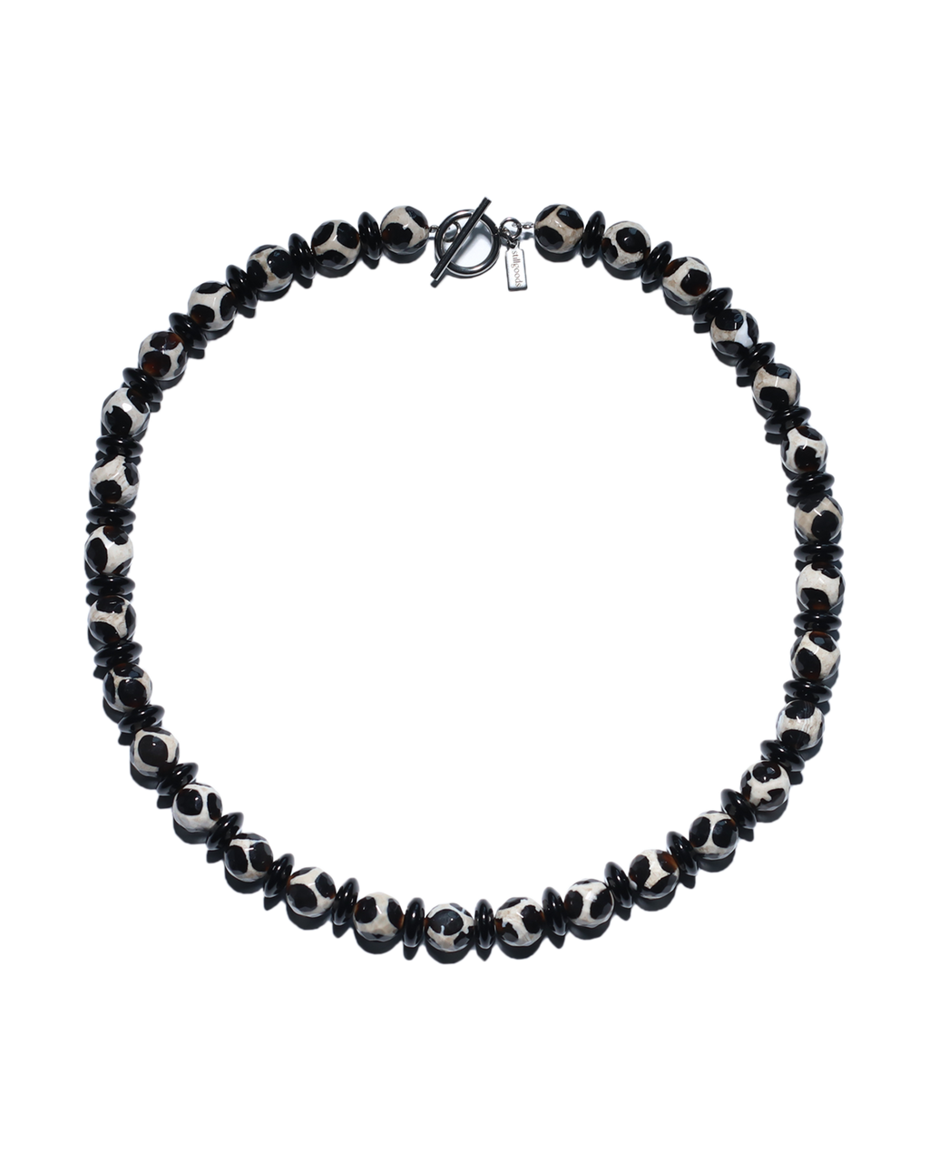 Abacus Necklace (Black Agate)