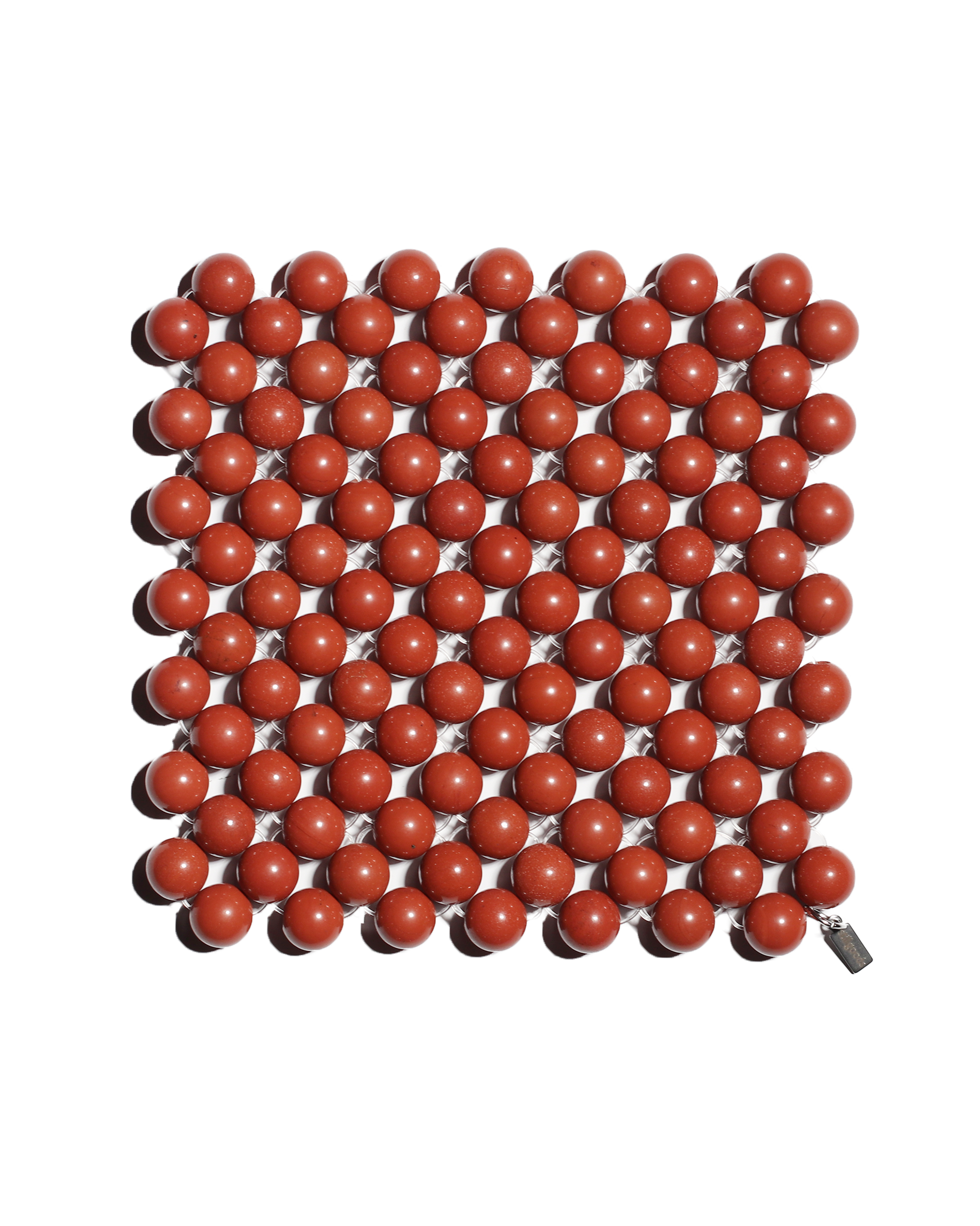 (Pre-Order) Beaded Gemstone Coaster - Red Jasper