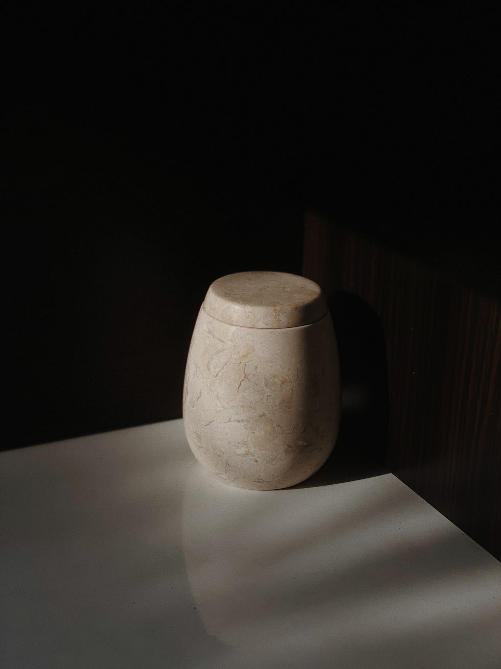 Ecru Jar - Cream Marble