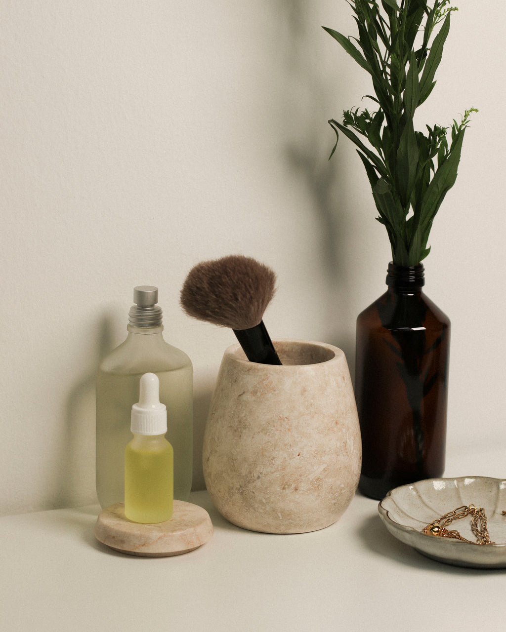 Ecru Jar - Cream Marble