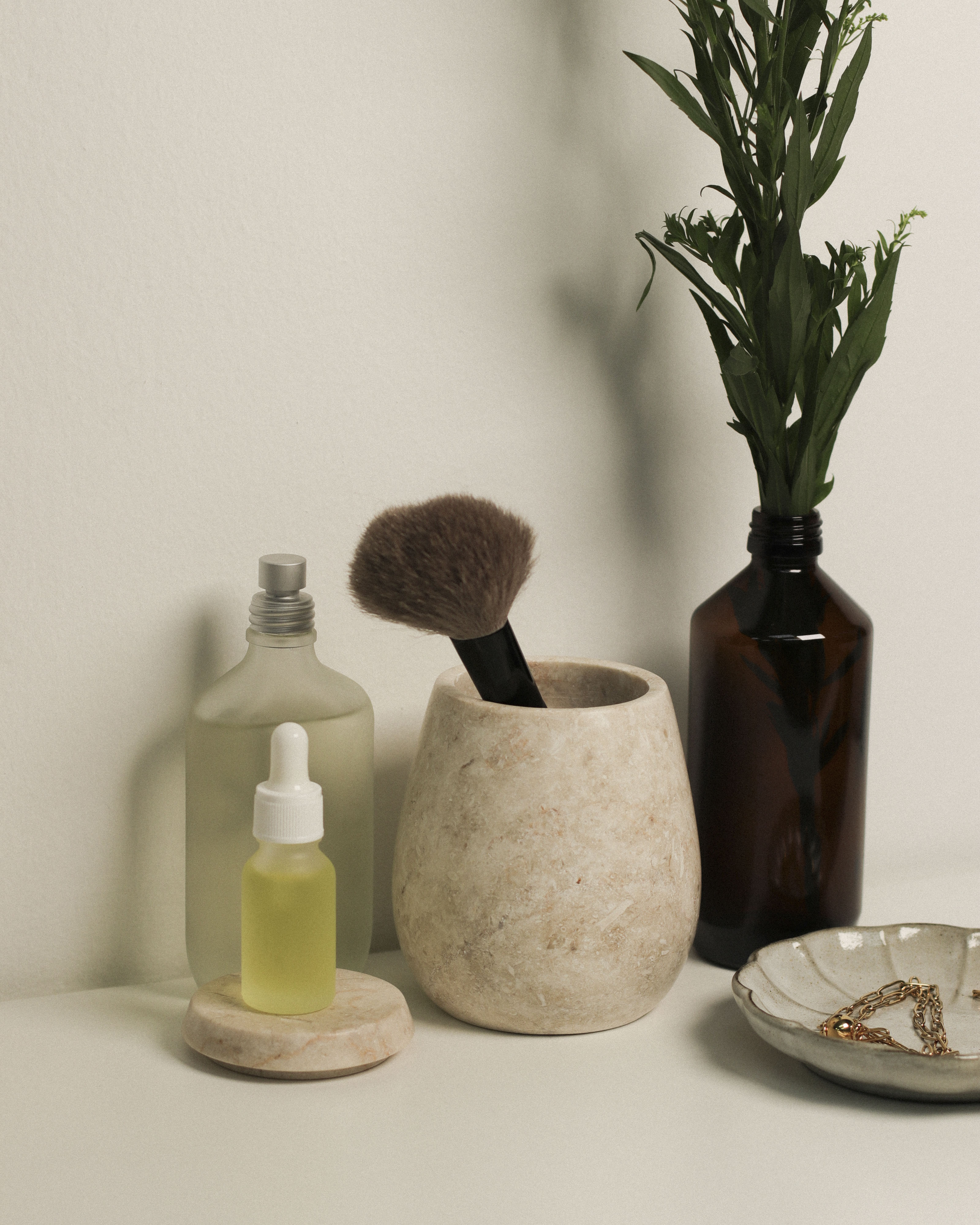 Ecru Jar - Cream Marble