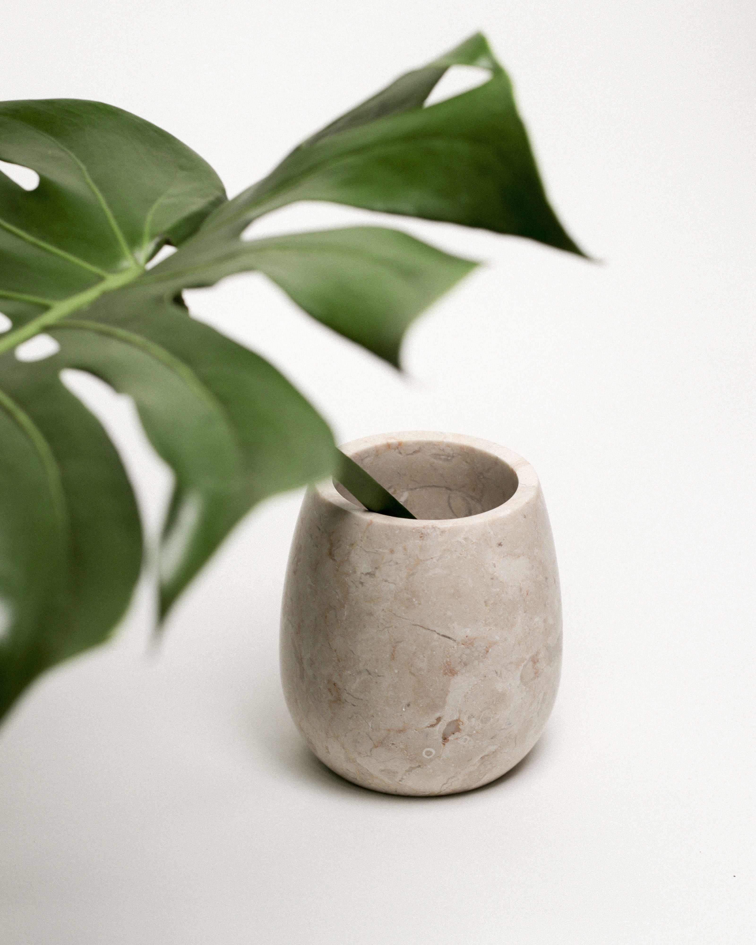 Ecru Jar - Cream Marble